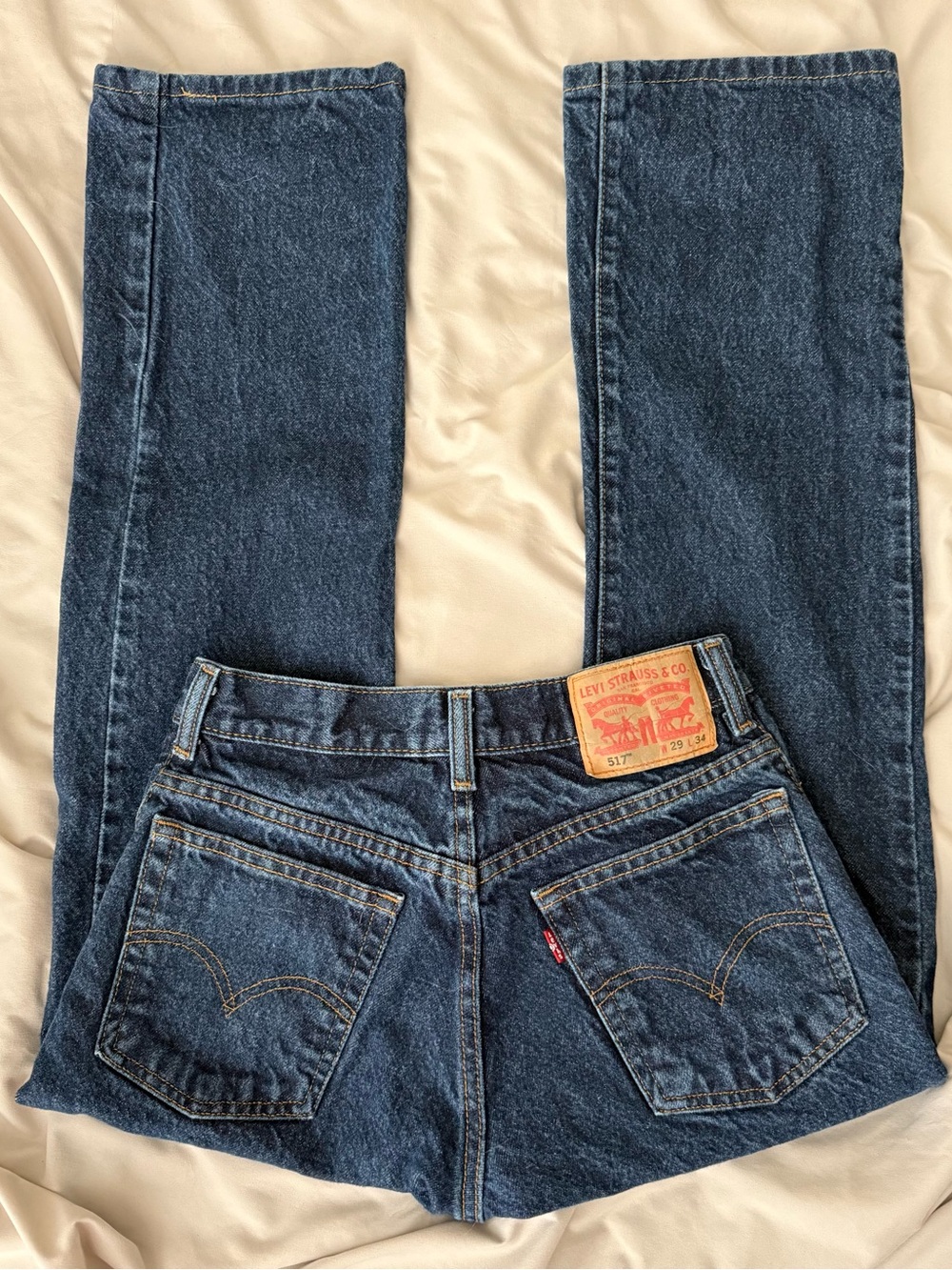 Levi’s 517 Y2K Bootcut Jeans Vtg Style Dark Wash Western Workwear Casual Denim